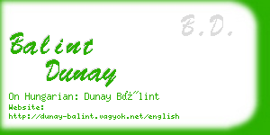 balint dunay business card